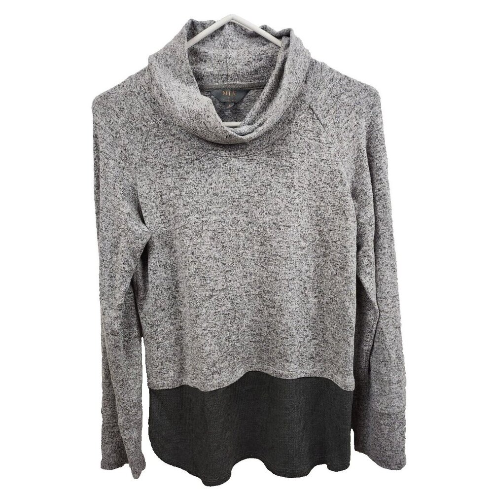 Mix By 41 Hawthorn Womens‎ Top Small Gray Soft Knit Cowl Neck Pullover